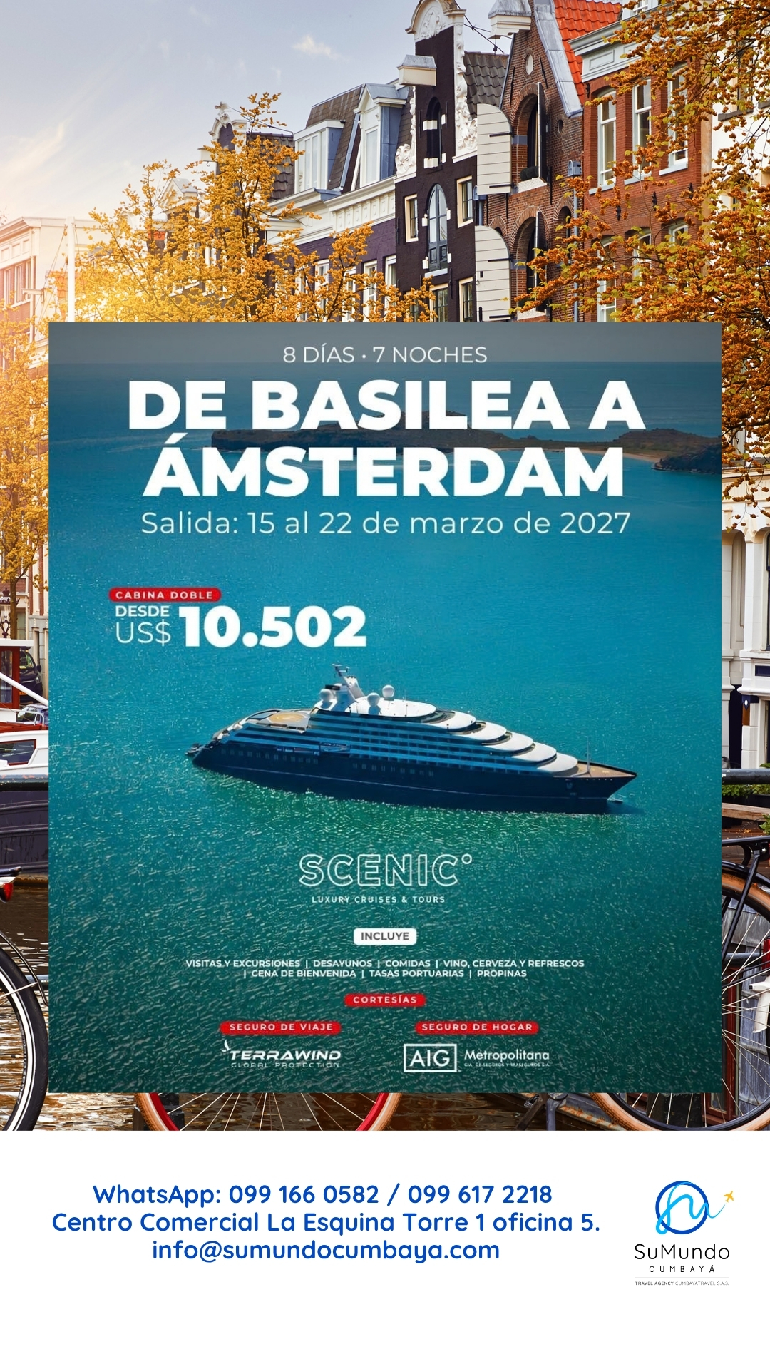 Crucero de lujo de Basilea a Amsterdam